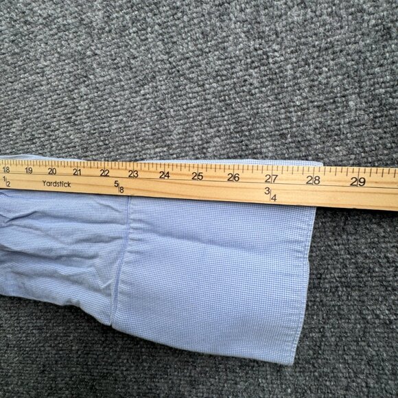 Thomas Pink Long Sleeve Button Up Shirt Men Cotton Blue Check 18 Slim Fit Woven - Picture 13 of 13